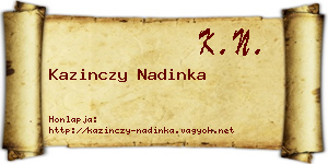 Kazinczy Nadinka névjegykártya
